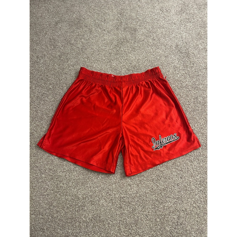 VTG Intensity Athletic Shorts Womens Medium Red Excellent Infernos Softball 7465